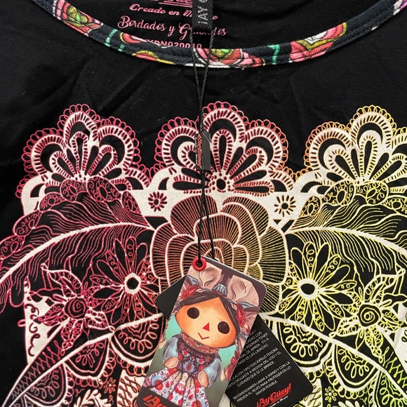 Ay Guey Oaxacan art ladies fitted tee. - Picture 2 of 2